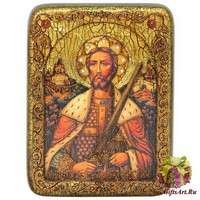 Подарочная икона &quot;Святой благоверный князь Александр Невский&quot; на мореном дубе