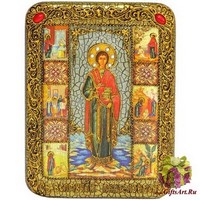 Подарочная икона &quot;Святой Великомученик и Целитель Пантелеймон&quot; на мореном дубе