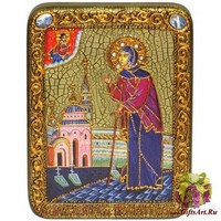 Подарочная икона &quot;Святая Блаженная Ксения Петербургская&quot; на мореном дубе