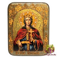 Подарочная икона &quot;Святая великомученица Екатерина&quot; на мореном дубе