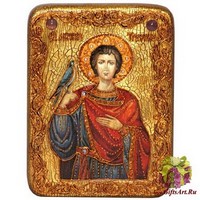 Подарочная икона &quot;Святой мученик Трифон&quot; на мореном дубе