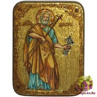 Подарочная икона &quot;Первоверховный апостол Петр&quot; на мореном дубе