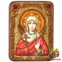 Подарочная икона &quot;Святая мученица Галина Коринфская&quot; на мореном дубе