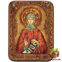 Подарочная икона &quot;Преподобная Фотиния (Светлана) Палестинская&quot; на мореном дубе