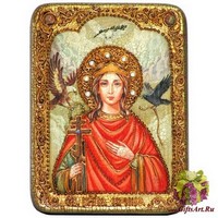 Подарочная икона &quot;Святая Великомученица Ирина Македонская&quot; на мореном дубе