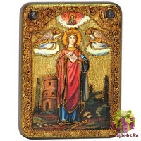 Подарочная икона &quot;Святая великомученица Варвара Илиопольская&quot; на мореном дубе