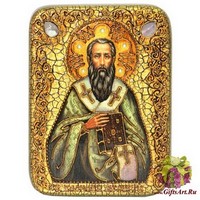 Подарочная икона &quot;Святитель Василий Великий&quot; на мореном дубе