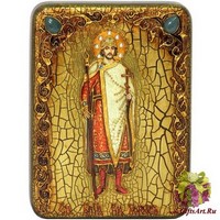 Подарочная икона &quot;Святой благоверный князь Борис&quot; на мореном дубе