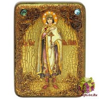 Подарочная икона &quot;Святой благоверный князь Глеб&quot; на мореном дубе
