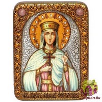 Подарочная икона &quot;Святая благоверная княгиня Елена Сербская&quot; на мореном дубе