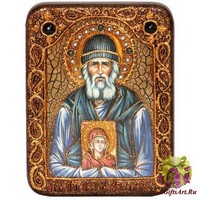 Подарочная икона &quot;Паисий Святогорец&quot; на мореном дубе