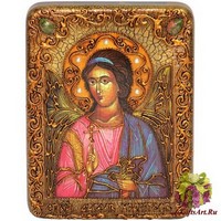 Подарочная икона &quot;Ангел Хранитель&quot; на мореном дубе