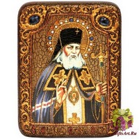 Подарочная икона &quot;Святитель Лука Симферопольский, архиепископ Крымский&quot; на мореном дубе