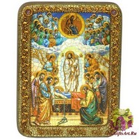Подарочная икона &quot;Успение Пресвятой Богородицы&quot; на мореном дубе