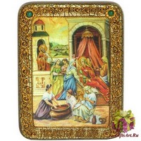 Подарочная икона &quot;Рождество Пресвятой Богородицы&quot; на мореном дубе