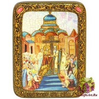 Подарочная икона &quot;Воздвижение Святого Креста Господня&quot; на мореном дубе