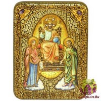 Подарочная икона &quot;Царь Царем&quot; на мореном дубе