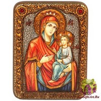 Подарочная икона Божией матери &quot;Скоропослушница&quot; на мореном дубе