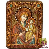 Подарочная икона Божией Матери «Одигитрия Смоленская» на мореном дубе