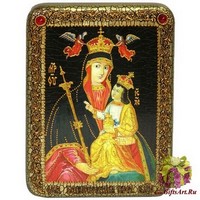 Подарочная икона Божией Матери «Белыничская» на мореном дубе