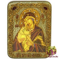 Подарочная &quot;Донская икона Пресвятой Богородицы&quot; на мореном дубе
