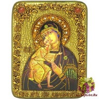 Подарочная икона &quot;Феодоровская икона Божией Матери&quot; на мореном дубе