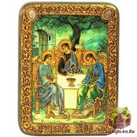 Подарочная икона &quot;Троица&quot; на мореном дубе