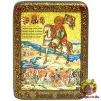 Подарочная икона &quot;Святой Благоверный Князь Димитрий Донской&quot; на мореном дубе