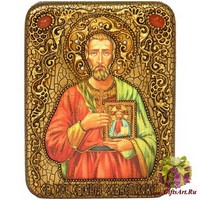 Подарочная икона &quot;Святой мученик Евгений Севастийский&quot; на мореном дубе