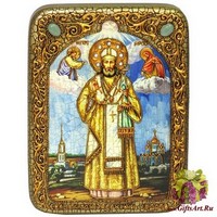 Подарочная икона &quot;Святитель Тихон Задонский&quot; на мореном дубе