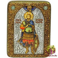 Подарочная икона &quot;Святой мученик Иоанн Воин&quot; на мореном дубе