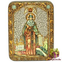 Подарочная икона &quot;Преподобный Максим Грек&quot; на мореном дубе