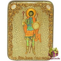 Подарочная икона &quot;Святой мученик Валерий Севастийский&quot; на мореном дубе