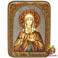 Подарочная икона &quot;Святая Емилия Кесарийская (Каппадокийская)&quot; на мореном дубе