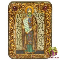 Подарочная икона &quot;Святой равноапостольный Кирилл Философ&quot; на мореном дубе