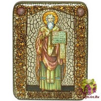 Подарочная икона &quot;Святой равноапостольный Мефодий Моравский&quot; на мореном дубе