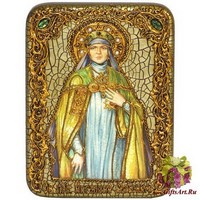 Подарочная икона &quot;Святая преподобная Ангелина Сербская&quot; на мореном дубе