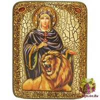 Подарочная икона &quot;Святая мученица Дария Римская&quot; на мореном дубе