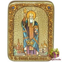 Подарочная икона &quot;Святитель и чудотворец Ермоген, патриарх Московский и всея Руси&quot; на мореном дубе