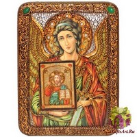 Подарочная икона &quot;Ангел Хранитель&quot; на мореном дубе