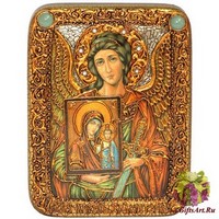 Подарочная икона &quot;Ангел Хранитель&quot; на мореном дубе