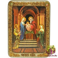 Подарочная икона &quot;Сретение Господа нашего Иисуса Христа&quot; на мореном дубе