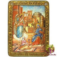Подарочная икона &quot;Благовещение Пресвятой Богородицы&quot; на мореном дубе