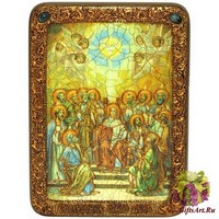 Подарочная икона &quot;Сошествие Святого Духа&quot; на мореном дубе