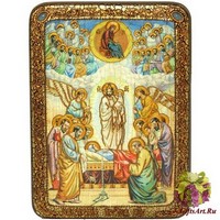 Подарочная икона &quot;Успение Пресвятой Богородицы&quot; на мореном дубе