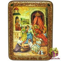 Подарочная икона &quot;Рождество Пресвятой Богородицы&quot; на мореном дубе