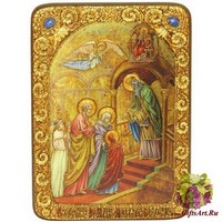 Подарочная икона &quot;Введение Во Храм Пресвятой Богородицы&quot; на мореном дубе
