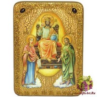 Подарочная икона &quot;Царь Царем&quot; на мореном дубе