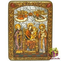 Подарочная икона Божией Матери «Пресвятой Богородицы «Экономисса (Домостроительница)» на мореном дубе