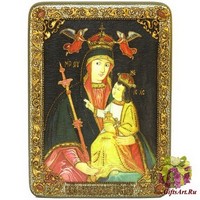 Подарочная икона Божией Матери «Белыничская» на мореном дубе